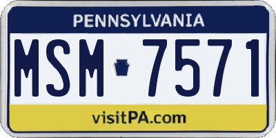 PA license plate MSM7571