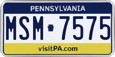 PA license plate MSM7575