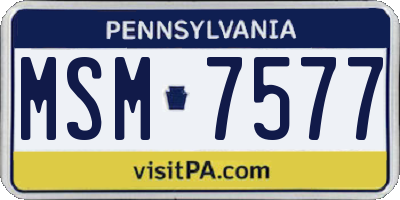 PA license plate MSM7577