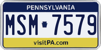 PA license plate MSM7579