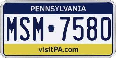PA license plate MSM7580
