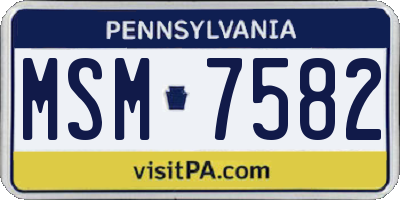 PA license plate MSM7582