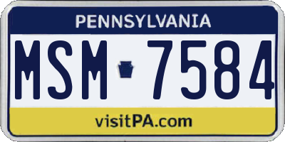 PA license plate MSM7584
