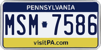 PA license plate MSM7586