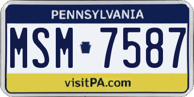 PA license plate MSM7587