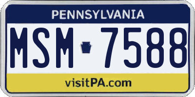 PA license plate MSM7588