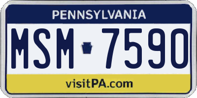 PA license plate MSM7590