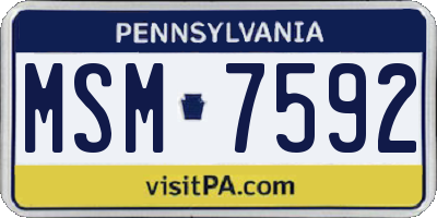 PA license plate MSM7592