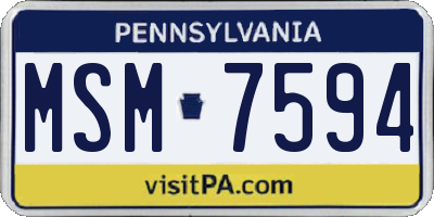 PA license plate MSM7594