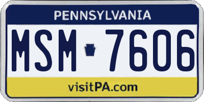 PA license plate MSM7606
