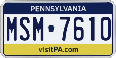 PA license plate MSM7610