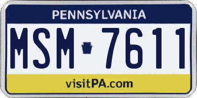 PA license plate MSM7611