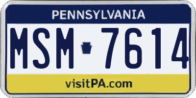 PA license plate MSM7614