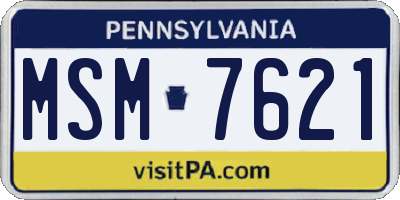 PA license plate MSM7621