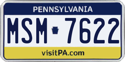PA license plate MSM7622