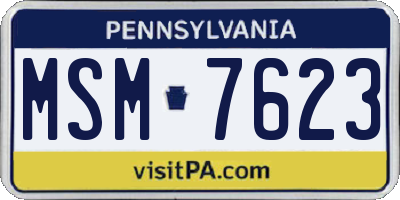 PA license plate MSM7623