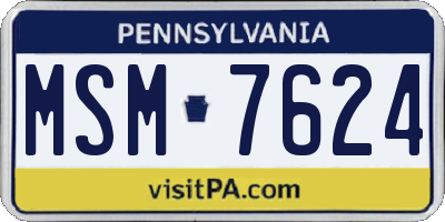 PA license plate MSM7624