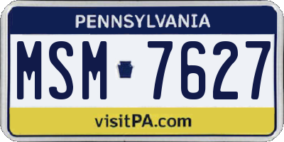PA license plate MSM7627