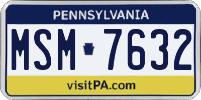 PA license plate MSM7632