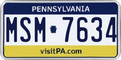 PA license plate MSM7634