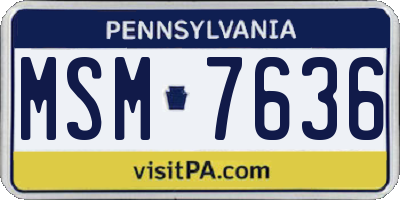 PA license plate MSM7636