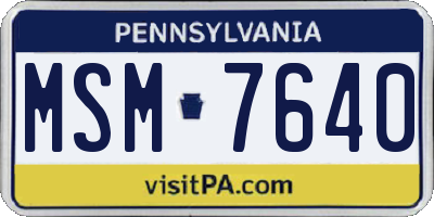 PA license plate MSM7640
