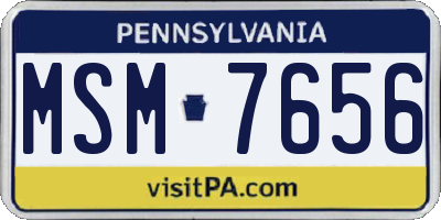 PA license plate MSM7656