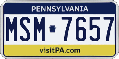 PA license plate MSM7657