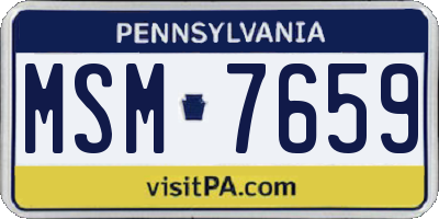 PA license plate MSM7659