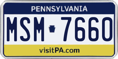 PA license plate MSM7660