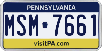 PA license plate MSM7661