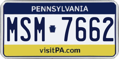 PA license plate MSM7662