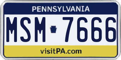 PA license plate MSM7666