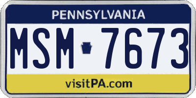 PA license plate MSM7673