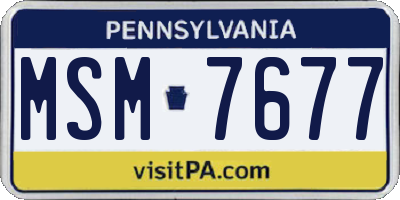 PA license plate MSM7677