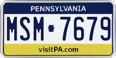 PA license plate MSM7679