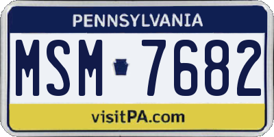 PA license plate MSM7682