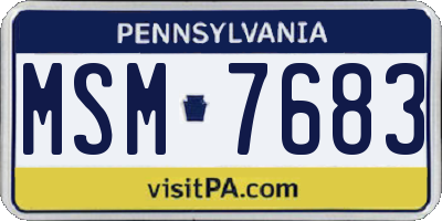 PA license plate MSM7683
