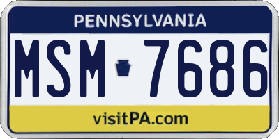 PA license plate MSM7686