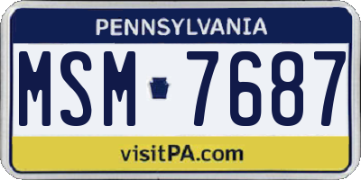 PA license plate MSM7687