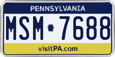 PA license plate MSM7688
