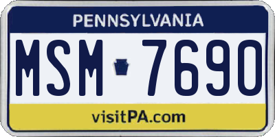 PA license plate MSM7690