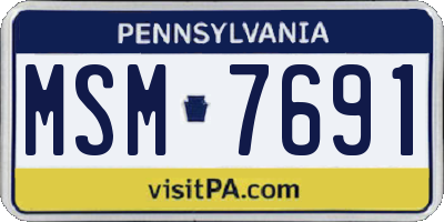 PA license plate MSM7691