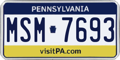 PA license plate MSM7693