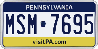 PA license plate MSM7695