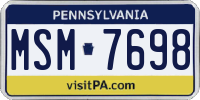 PA license plate MSM7698