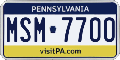 PA license plate MSM7700
