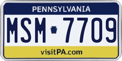 PA license plate MSM7709