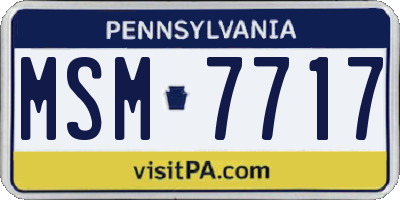 PA license plate MSM7717