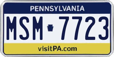 PA license plate MSM7723